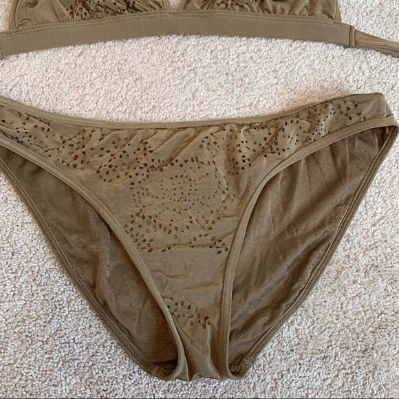Kenneth Cole Brown laser cutout bikini size large - Picture 7 of 10